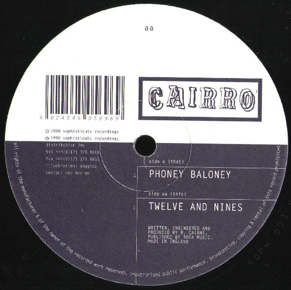 Cairro - Phoney Baloney | Sophisticuts Recordings (SOPH 003) - main