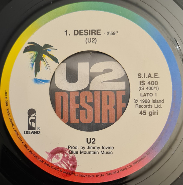U2 - Desire | Island Records (IS 400) U2 - Desire | Island Records (IS 400)