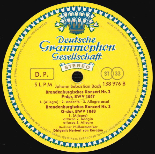Johann Sebastian Bach / Berliner Philharmoniker , Herbert von Karajan - 6 Brandenburgische Konzerte, Orchestersuiten 2 Und 3 | Deutsche Grammophon (138 976/78) - 4