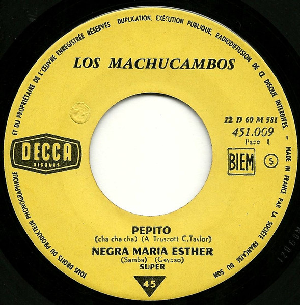 Los Machucambos - Pepito | Disques Decca (451.009)