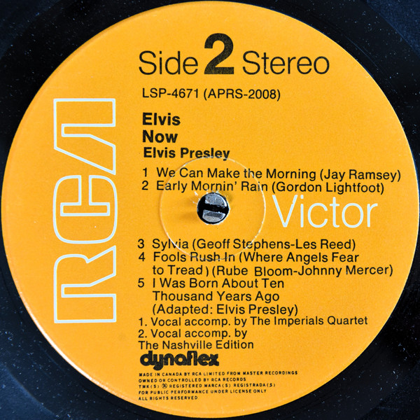 Elvis Presley - Elvis Now [Vinyl] | RCA Victor (LSP-4671) - 4