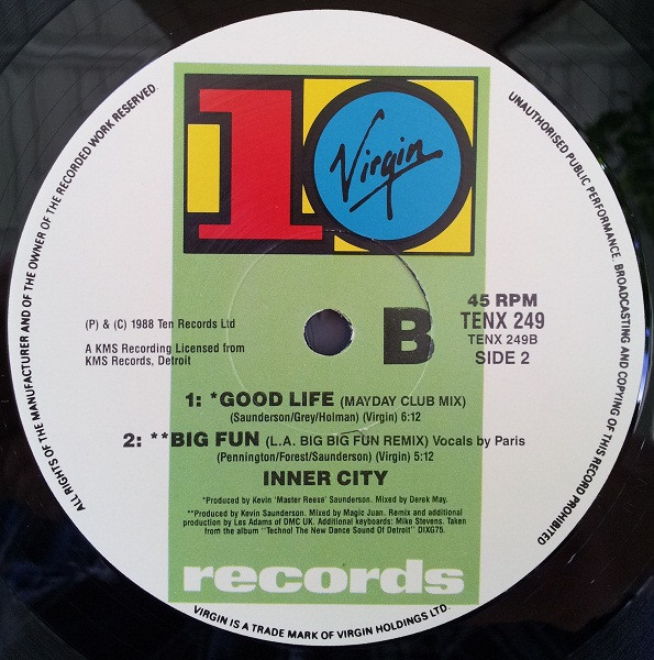 Inner City - Good Life | 10 Records (TENX 249)