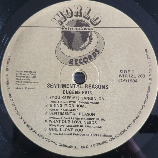 Eugene Paul - Sentimental Reasons | World International Records (WIR 12L 703) - 3 Eugene Paul - Sentimental Reasons | World International Records (WIR 12L 703) - 3