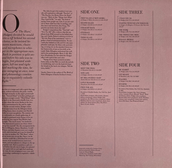 Johnny Hodges - The Smooth One | Verve Records (VE-2-2532) - 3 Johnny Hodges - The Smooth One | Verve Records (VE-2-2532) - 3