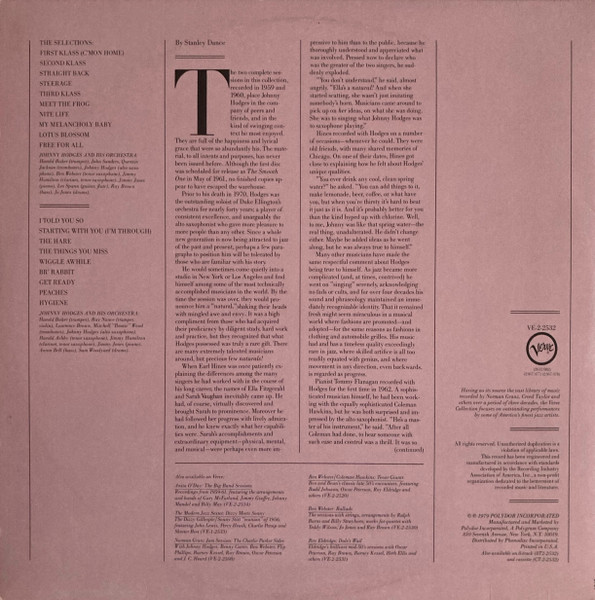 Johnny Hodges - The Smooth One | Verve Records (VE-2-2532) - 4 Johnny Hodges - The Smooth One | Verve Records (VE-2-2532) - 4