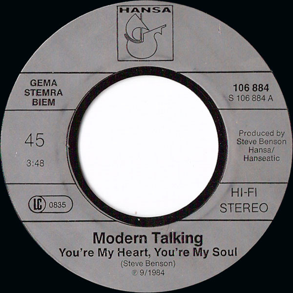 Modern Talking - You're My Heart, You're My Soul | Hansa (106 884) - 3 Modern Talking - You're My Heart, You're My Soul | Hansa (106 884) - 3