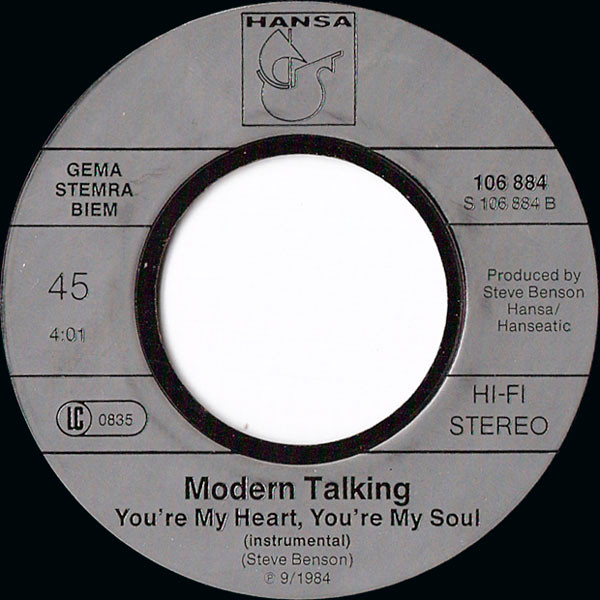 Modern Talking - You're My Heart, You're My Soul | Hansa (106 884) - 4 Modern Talking - You're My Heart, You're My Soul | Hansa (106 884) - 4