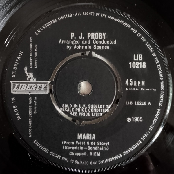 P.J. Proby - Maria | Liberty (LIB 10218) - main