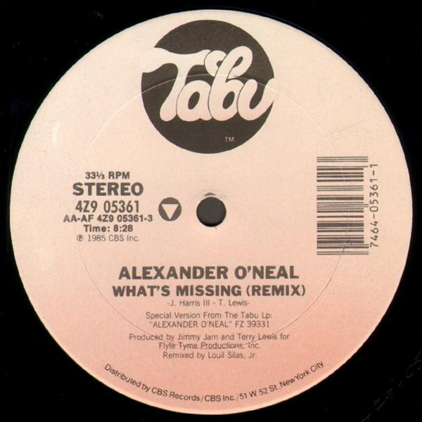 Alexander O'Neal - What's Missing | Tabu Records (4Z9 05361)