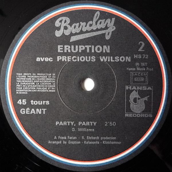 Eruption Avec Precious Wilson - I Can't Stand The Rain (Version Accelérée) | Barclay (HS 72) - 3 Eruption Avec Precious Wilson - I Can't Stand The Rain (Version Accelérée) | Barclay (HS 72) - 3