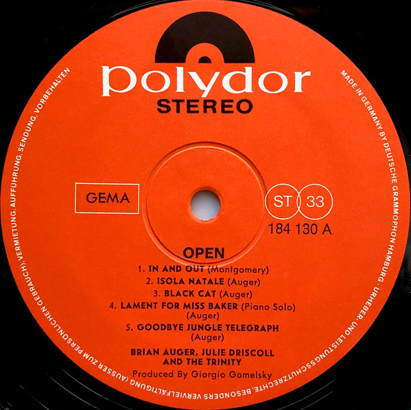 Julie Driscoll, Brian Auger & The Trinity - Open | Polydor (184 130) - 3
