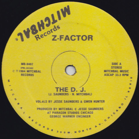 Z-Factor - The D.J. | Mitchbal Records (MB8402) - main