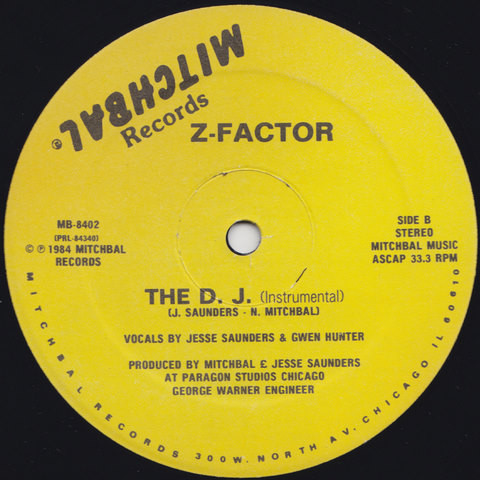 Z-Factor - The D.J. | Mitchbal Records (MB8402) - 2