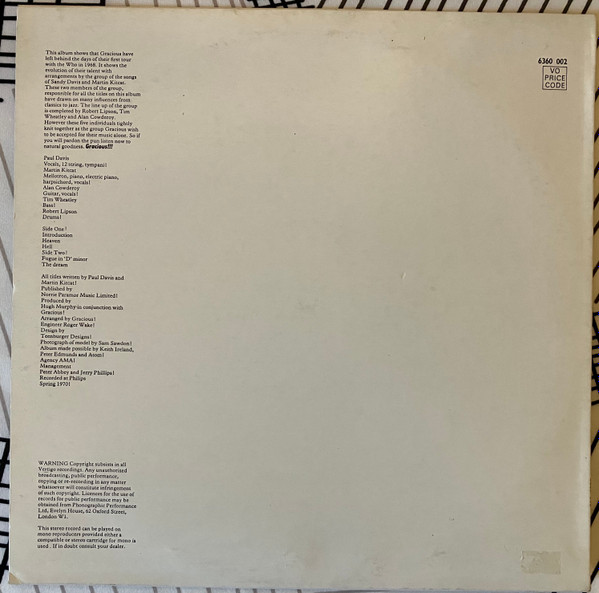 Gracious - Gracious! | Vertigo (6360 002) - 2
