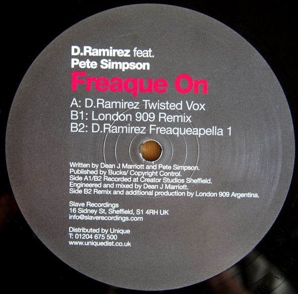 D. Ramirez feat. Pete Simpson - Freaque On | Slave Recordings (Slave 001) - main D. Ramirez feat. Pete Simpson - Freaque On | Slave Recordings (Slave 001) - main