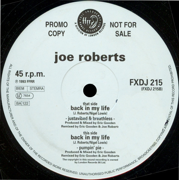 Joe Roberts - Back In My Life | FFRR (FXDJ 215) - main