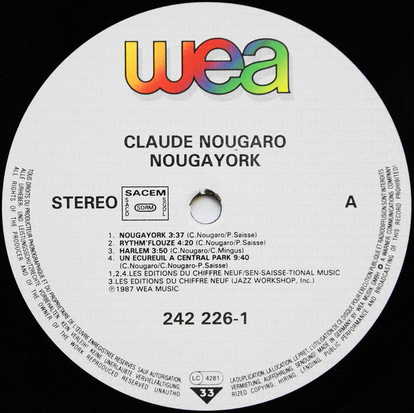 Claude Nougaro - Nougayork | WEA (242 226-1) - 6