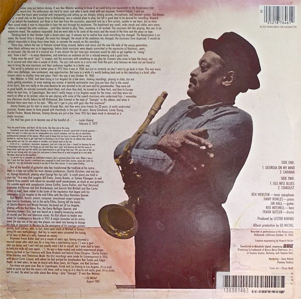 Ben Webster - At The Renaissance | Contemporary Records (C-7646) - 2