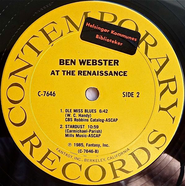 Ben Webster - At The Renaissance | Contemporary Records (C-7646) - 4