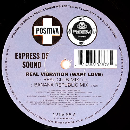 Express Of Sound - Real Vibration (Want Love) | Positiva (12TIV-66) - 2