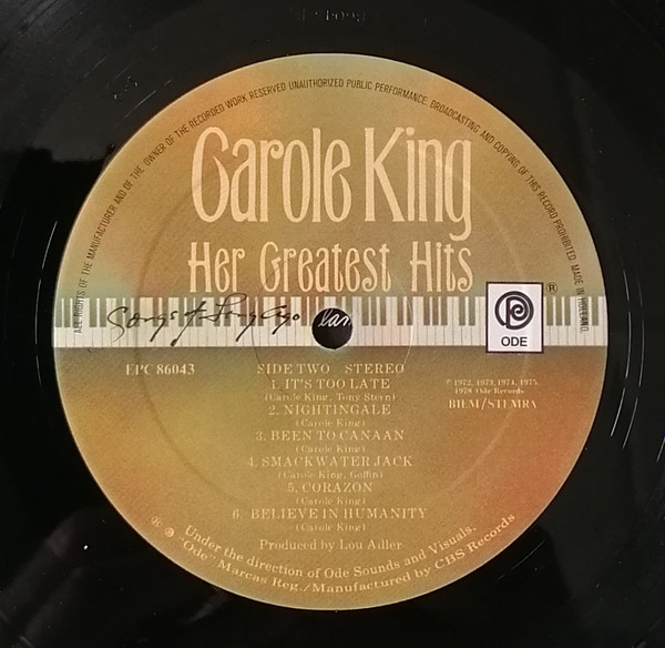 Carole King - Her Greatest Hits - Songs Of Long Ago | Epic (EPC 86043) - 4 Carole King - Her Greatest Hits - Songs Of Long Ago | Epic (EPC 86043) - 4