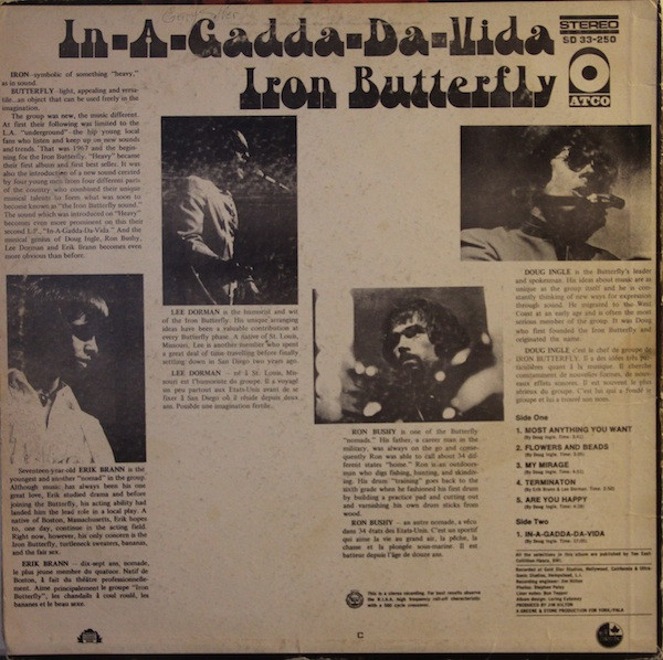 Iron Butterfly - In-A-Gadda-Da-Vida | ATCO Records (SD 33-250)