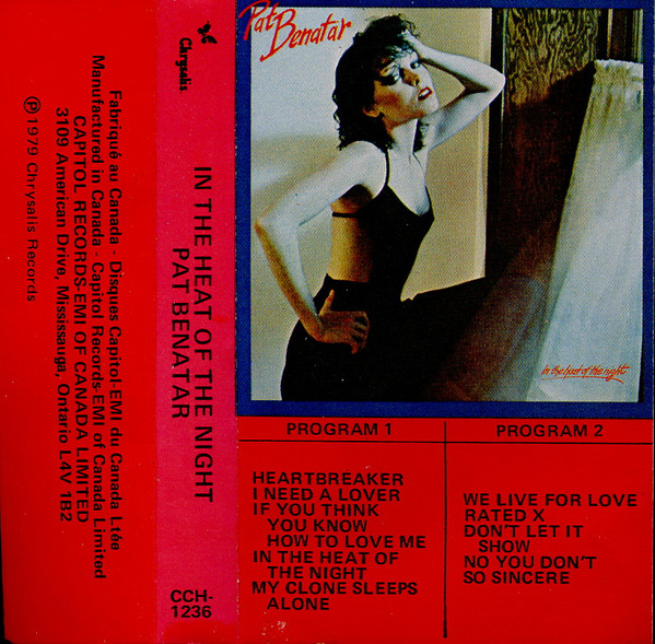 Pat Benatar - In The Heat Of The Night [Cassette] | Chrysalis (CCH 1236) - 2