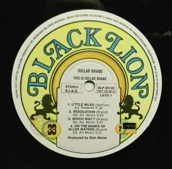 Dollar Brand - This Is Dollar Brand | Black Lion Records (BLP 30139) - 3