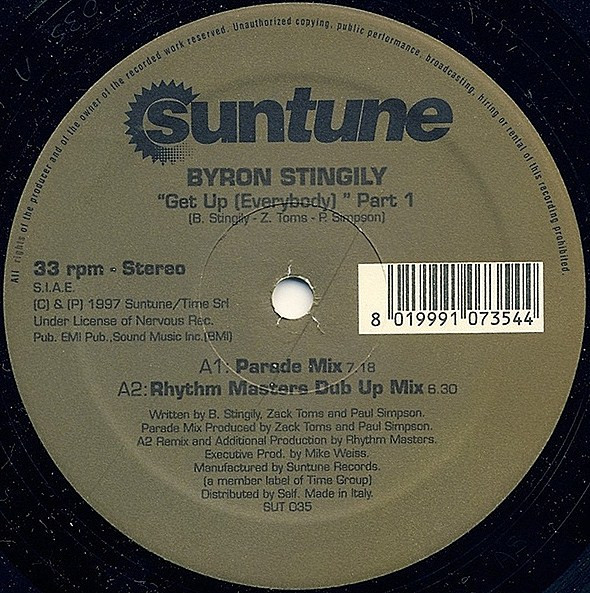 Byron Stingily - Get Up (Everybody) Part 1 | Suntune (SUT 035) - main Byron Stingily - Get Up (Everybody) Part 1 | Suntune (SUT 035) - main
