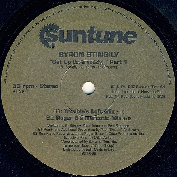Byron Stingily - Get Up (Everybody) Part 1 | Suntune (SUT 035) - 2 Byron Stingily - Get Up (Everybody) Part 1 | Suntune (SUT 035) - 2