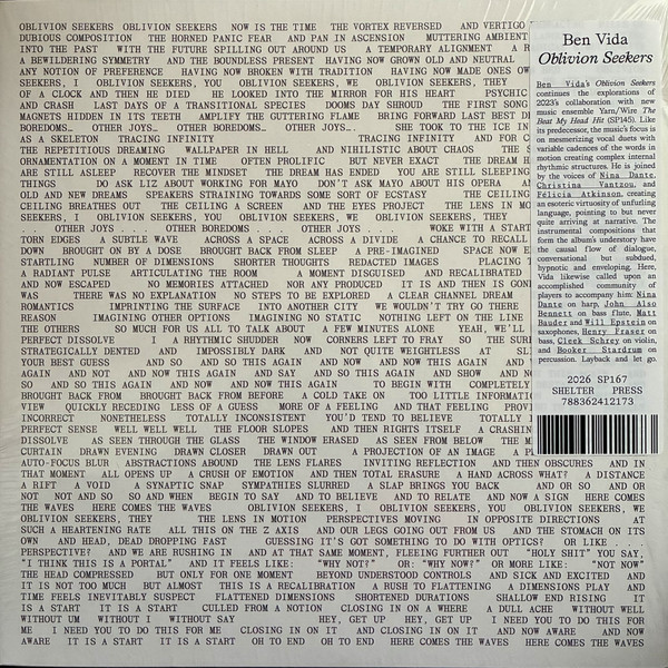 Ben Vida - Oblivion Seekers | Shelter Press (SP167)