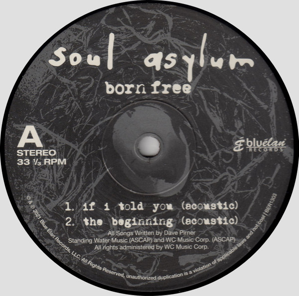 Soul Asylum - Born Free (10" - Limited Edition) [Vinyl] | Blue Élan Records (BER1303) - 3