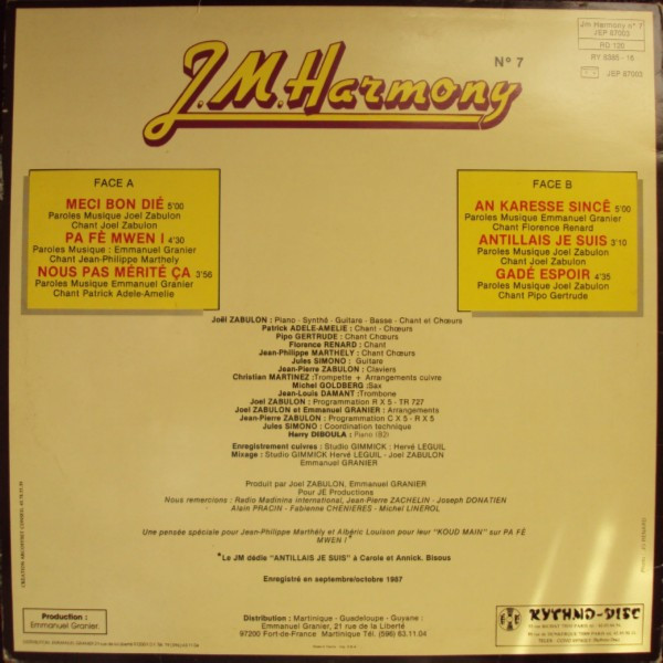 J.M. Harmony - Vol. 7 | J.E. Productions (JEP 87003) - 2