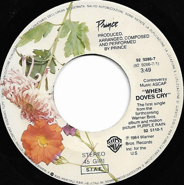 Prince - When Doves Cry | Warner Bros. Records (92 9286-7) - 3 Prince - When Doves Cry | Warner Bros. Records (92 9286-7) - 3