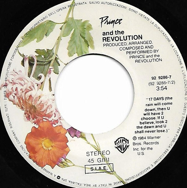 Prince - When Doves Cry | Warner Bros. Records (92 9286-7) - 4 Prince - When Doves Cry | Warner Bros. Records (92 9286-7) - 4