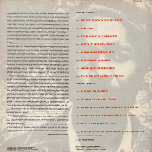 Junior Byles - Beat Down Babylon "The Upsetter Years" | Trojan Records (TRLS 253) - 2