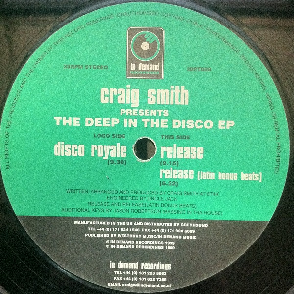 Craig Smith - The Deep In The Disco EP | In Demand Recordings (IDRT009)