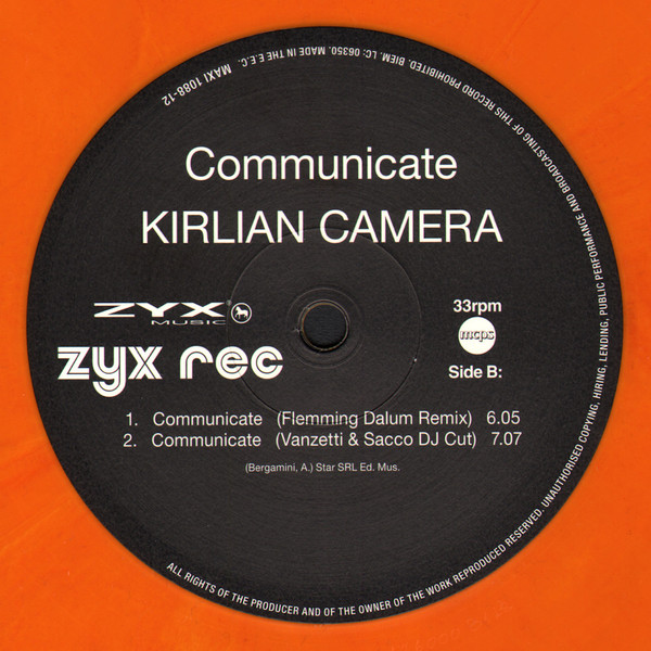 Kirlian Camera - Communicate | ZYX Records (MAXI 1088-12) - 2