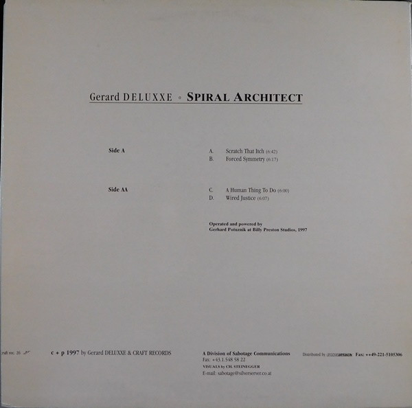 Gerard Deluxxe - Spiral Architect | Craft Records (CRAFT 26)