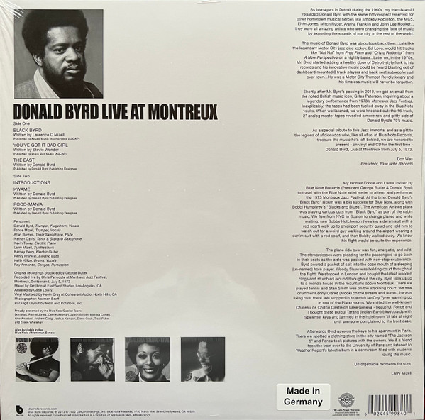 Donald Byrd - Cookin' With Blue Note At Montreux | Blue Note (B003605701) - 2