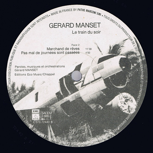 Gérard Manset - Le Train Du Soir | Pathé (2C 070 72443) - 3