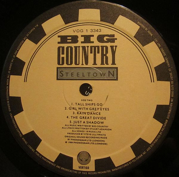 Big Country - Steeltown | Vertigo (VOG 1 3343) - 4