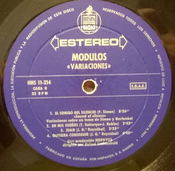 Modulos - Variaciones | Hispavox (HHS 11-214) - 4