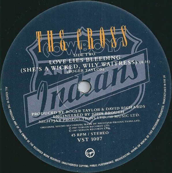 The Cross - Cowboys And Indians | Virgin (VST 1007) - 2