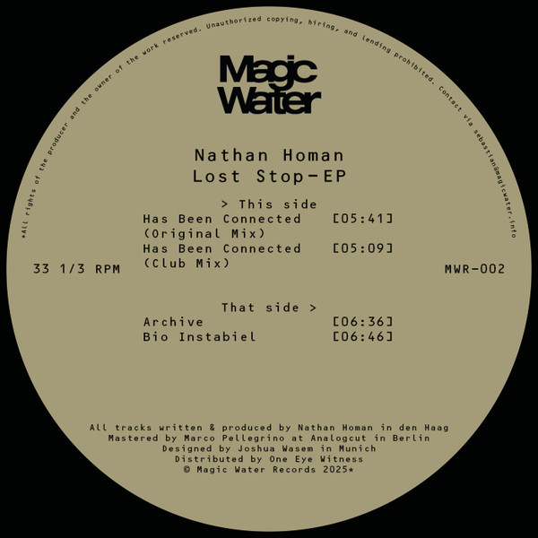 Nathan Homan - Lost Stop EP | Magic Water Records (MWR-002)