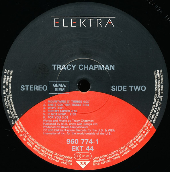 Tracy Chapman - Tracy Chapman | Elektra (960 774-1) - 4