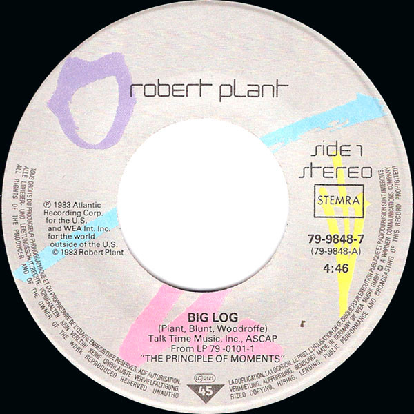 Robert Plant - Big Log | Atlantic (79-9848-7) - 3
