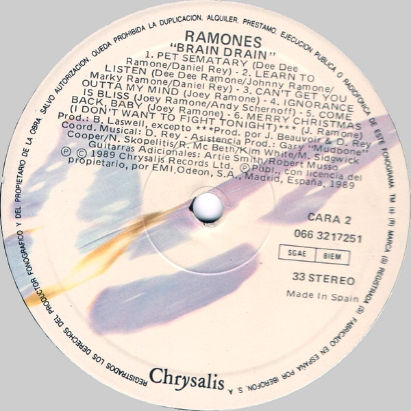 Ramones - Brain Drain | Chrysalis (066 32 1725 1) - 2