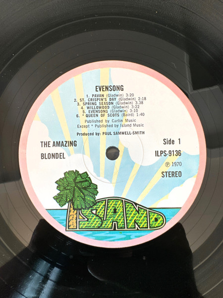 Amazing Blondel - Evensong | Island Records (ILPS 9136) - 3 Amazing Blondel - Evensong | Island Records (ILPS 9136) - 3