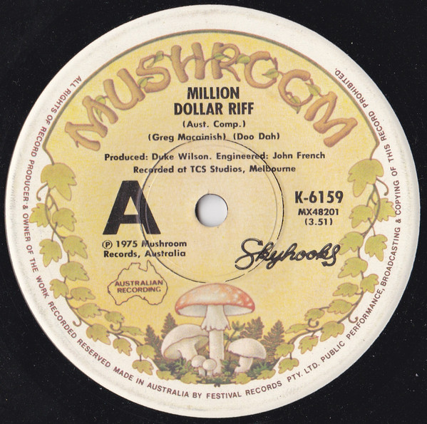 Skyhooks - Million Dollar Riff | Mushroom (K-6159)